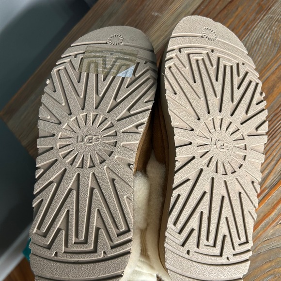 UGG Women's Disquette chestnut Suede Platform Slide Slippers slip on - Picture 9 of 12